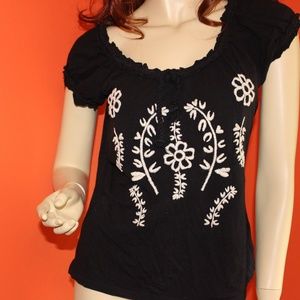 I.N.C INTERNATIONAL CONCEPTS TOP BLACK/WHITE TOP L